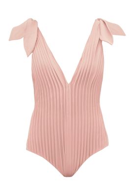 Pleated V-Neck Jersey Swimsuit from Adriana Degreas x Cult Gaia