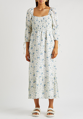 Marita Floral-Print Linen Midi Dress from Faithfull The Brand