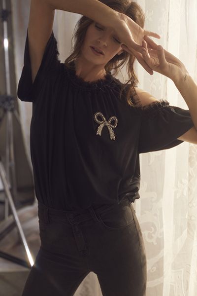 Embellished Bow Tee