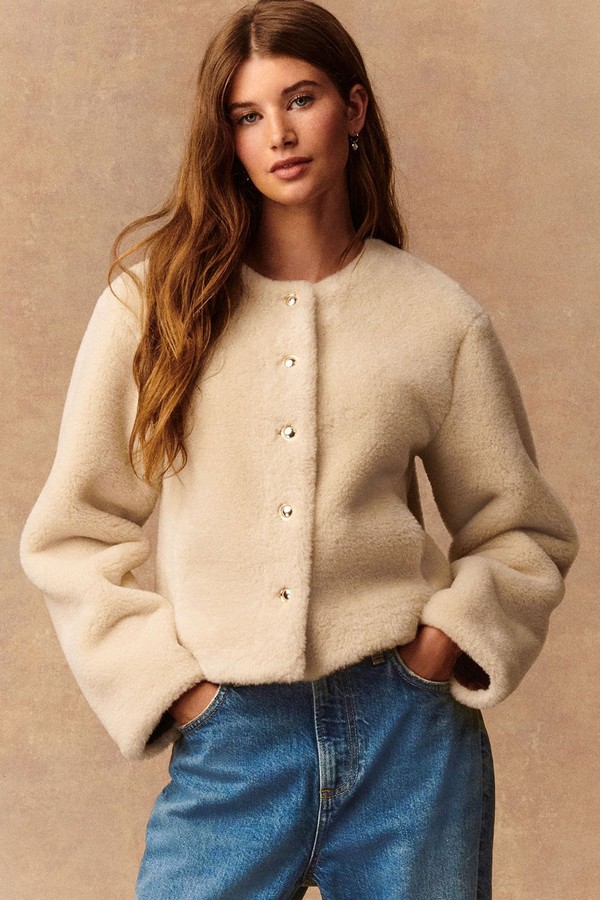 Faux Fur Collarless Jacket from Next