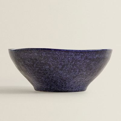 Dark Stoneware Salad Bowl