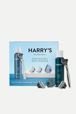 Chrome Gift Set With 3 Razor Blades & Shave Gel from Harry’s 