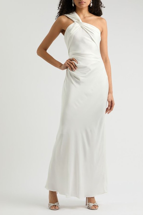 Abrielle Twisted Satin Maxi Dress from Misha