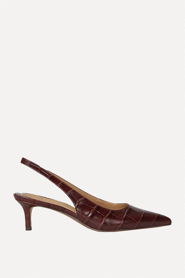 Lolah II Croc-Embossed Slingback Pumps from Ralph Lauren