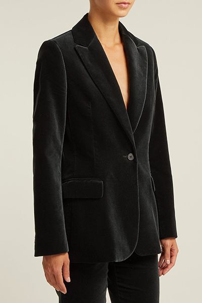 Single Button Velvet Blazer from Raey