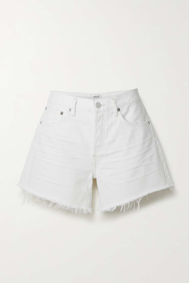 Long Parker Distressed Denim Shorts from Agolde