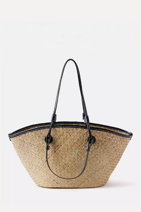 Neutral Woven Basket Bag from Mint Velvet