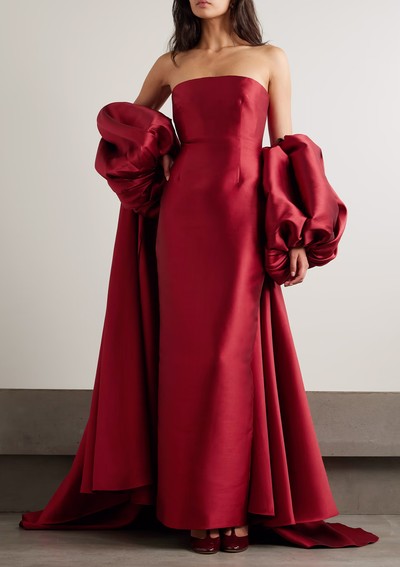 Lea Strapless Satin-Twill Gown from SOLACE LONDON