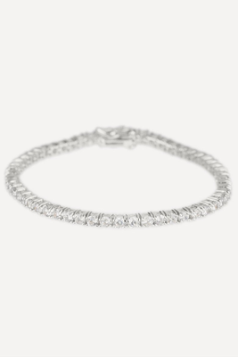 Rhodium-Plated Delicate Cubic Zirconia Tennis Bracelet from CZ by Kenneth Jay Lane