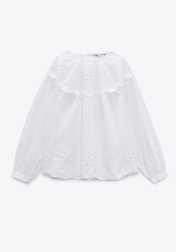 Shirt With Cutwork Embroidery from Zara