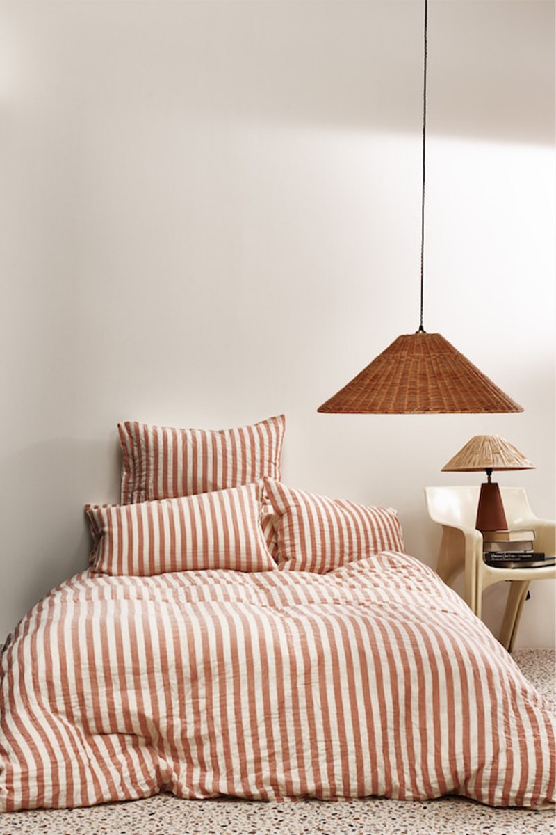 Muslin Striped Duvet Cover Set Double from Oliver Bonas