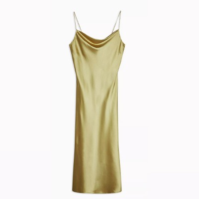 Khaki Slip Maxi Dress from Topshop