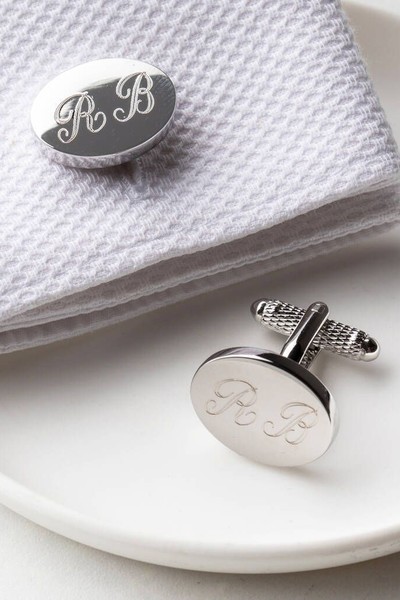 Engraved Oval Cufflinks