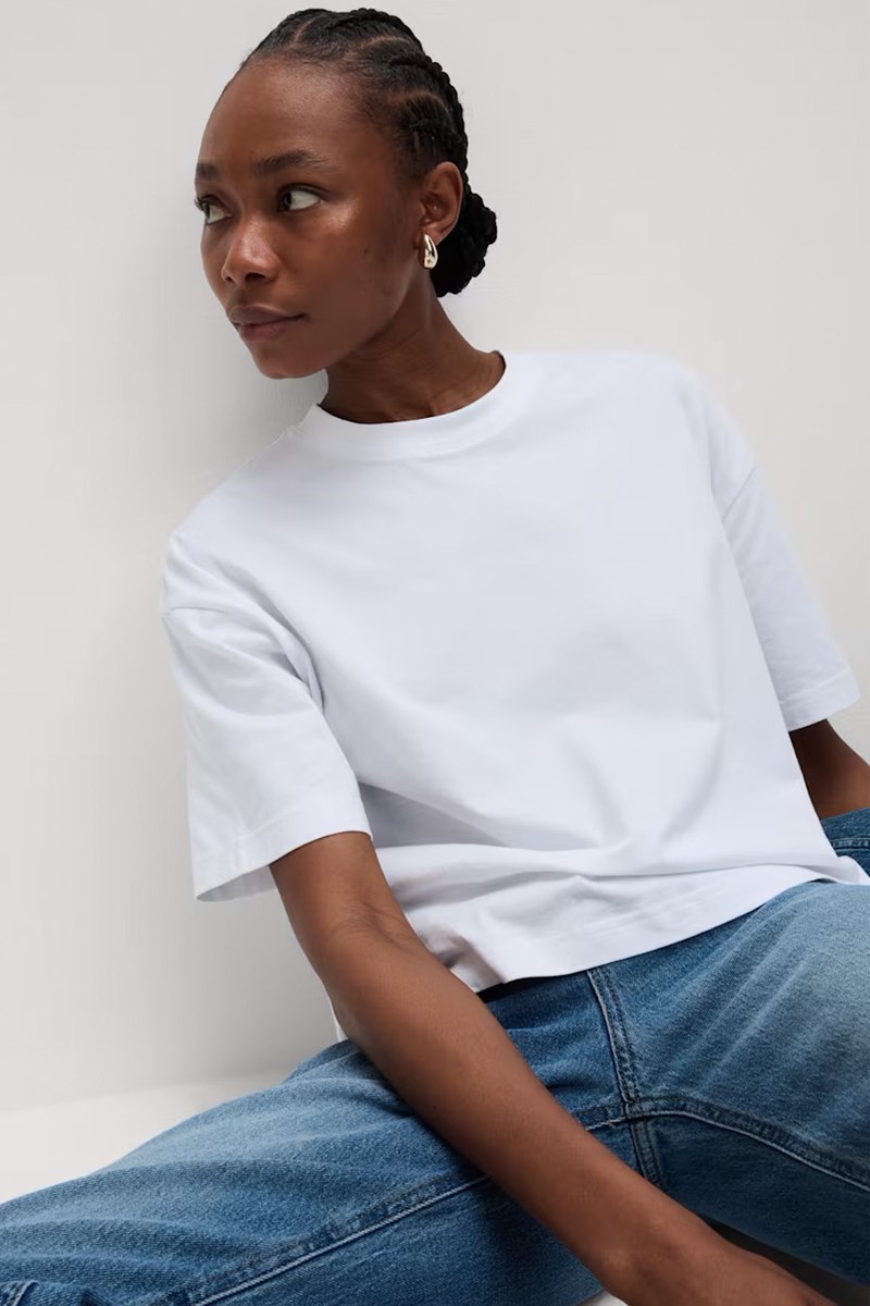 Pure Cotton Crew Neck Boxy T-Shirt from M&S
