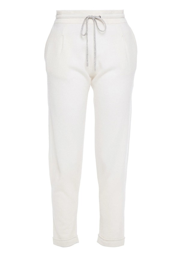 Cropped Cashmere And Linen-Blend Track Pants from Duffy