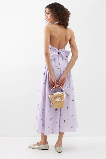 Selene Halterneck Embroidered Cotton-Blend Dress from Erdem