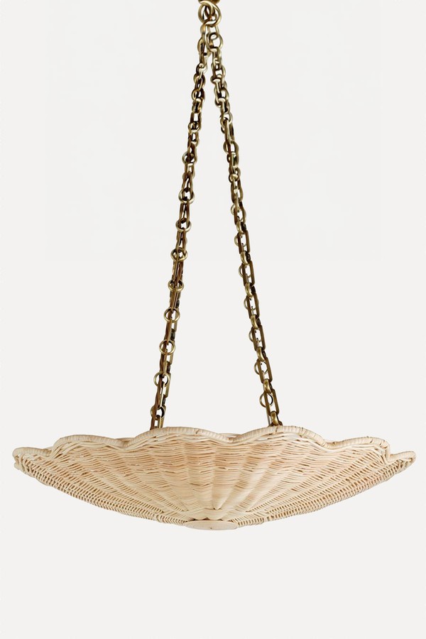 The Rattan Scallop Hanging Light from Soane Britain