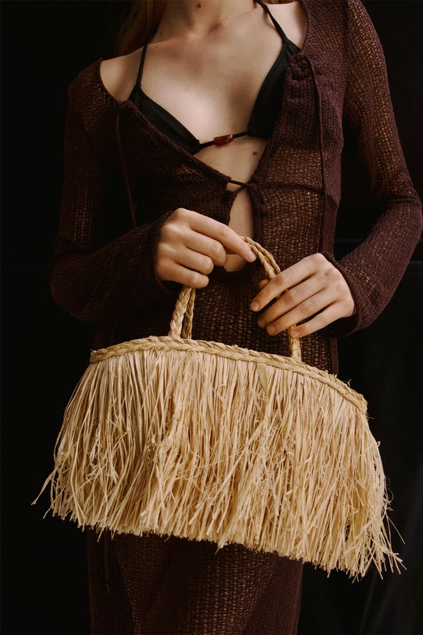 Fringed Straw Bag from H&M