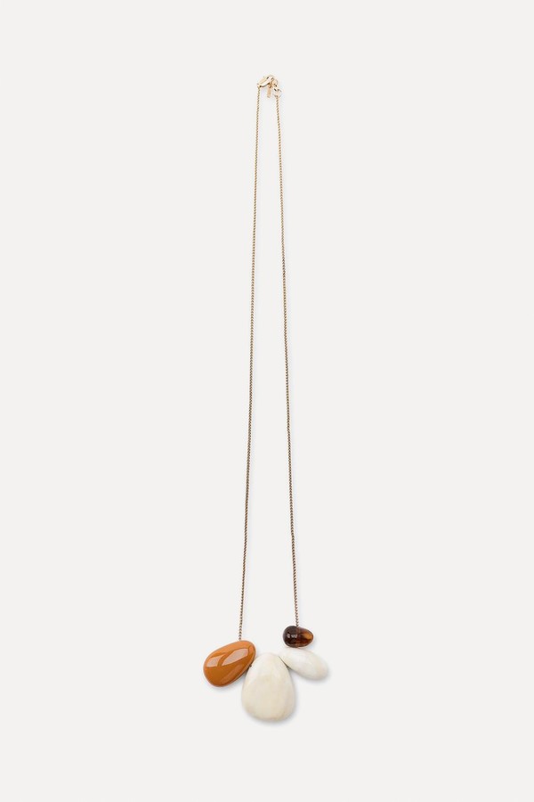 Chain Necklace With Resin Stones from Zara