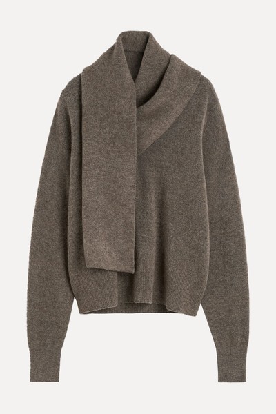 Draped-Scarf Knit Sweater from Toteme