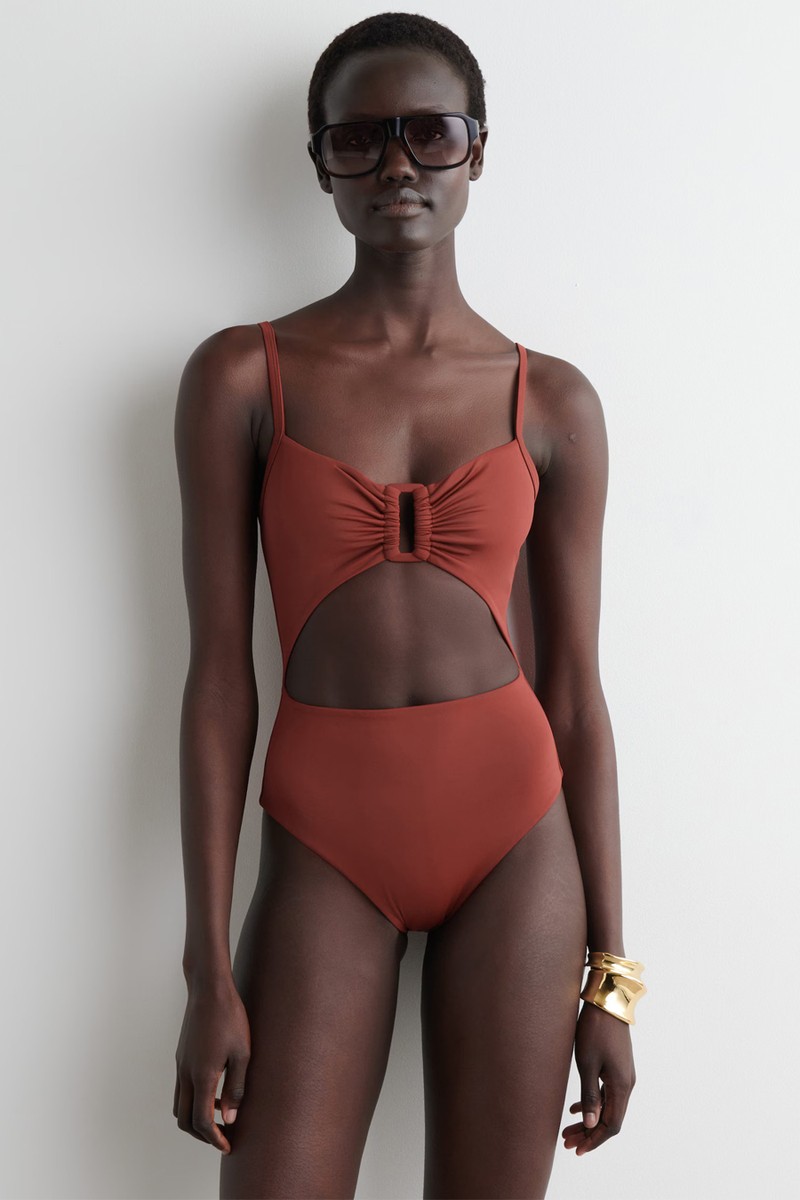 Gathered Cutout Swimsuit