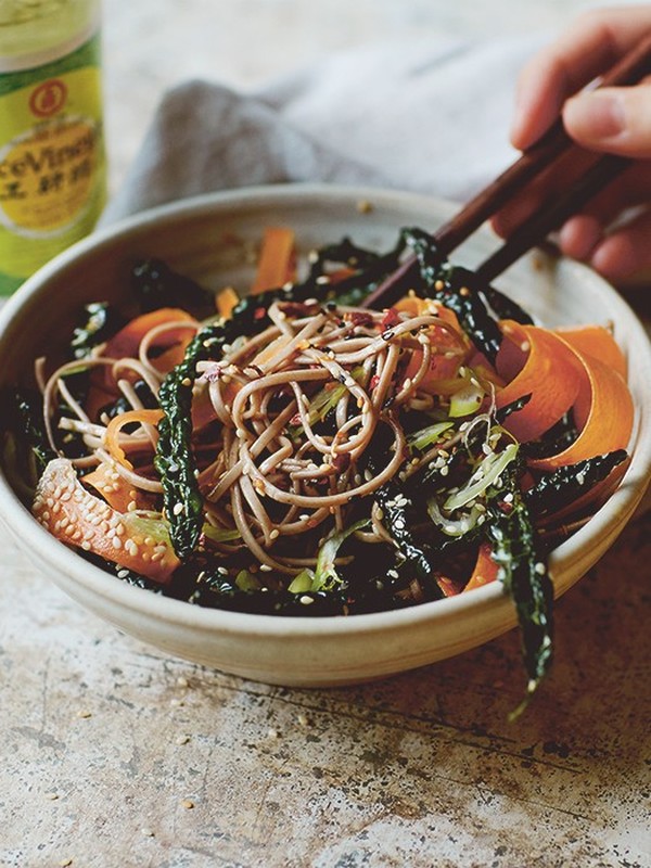 Soba Noodles With Pickled Kale & Ginger