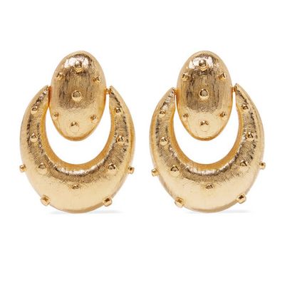 Gold-Tone Clip Earrings from Kenneth Jay Lane