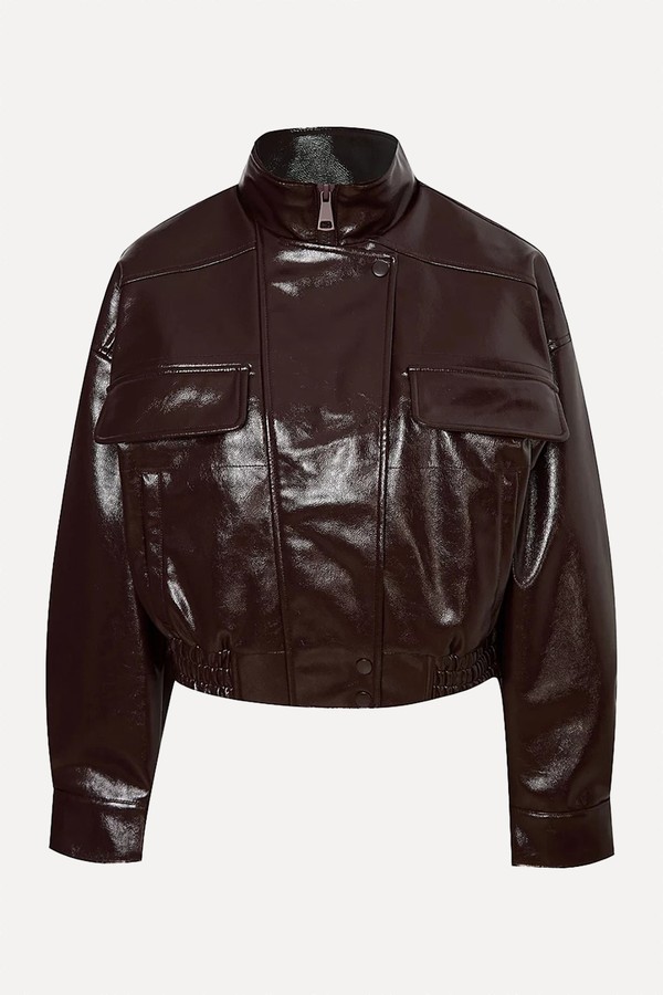 Faux Leather Oversized Cropped Jacket from George Asda