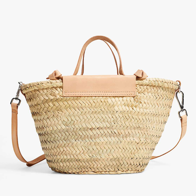 Leather Handle Basket Bag from Mango