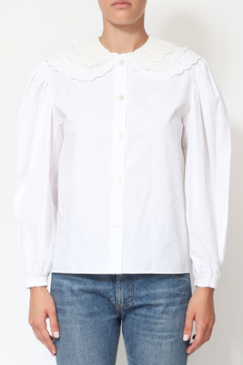 Claudine Collar Cotton Blouse from Miu Miu