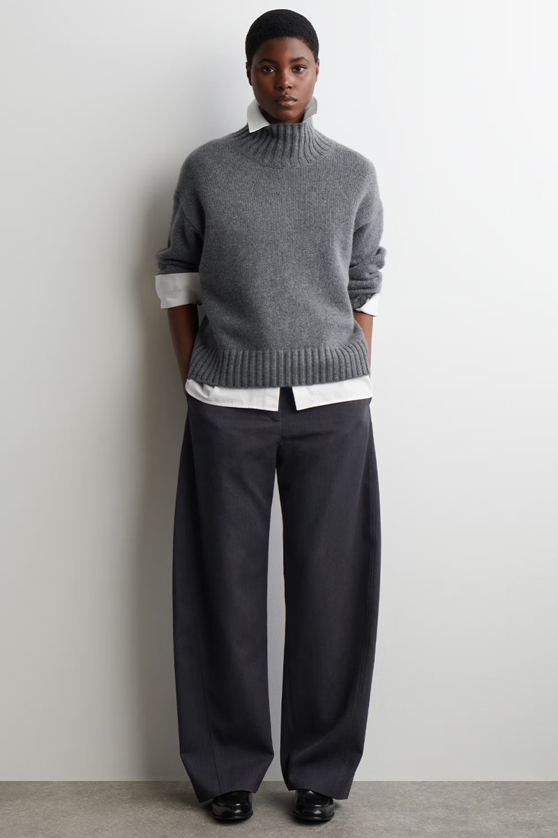 Wool-Blend Barrel-Leg Trousers from COS