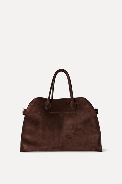 Suede Soft Margaux 15 Top-Handle Bag  from The Row