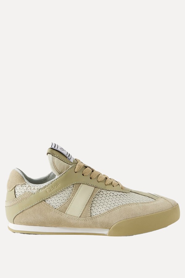 Kick Leather And Suede-Trimmed Mesh Sneakers from Chloé