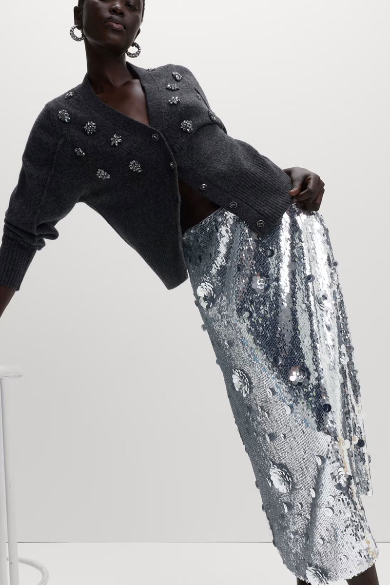  Sequin Midaxi A-Line Skirt from Marks & Spencer