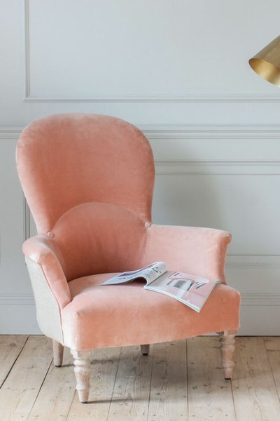 Effy Blush Velvet Armchair from Graham & Green