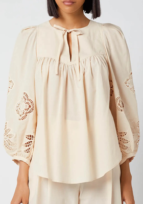 Cotton Voile & Guipure Blouse from See By Chloé