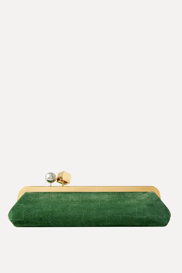 Le Salon Croc-Effect Suede Clutch from Jacquemus
