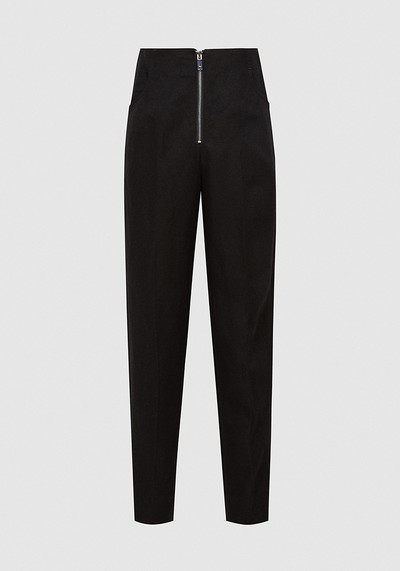 Cally Linen Blend Trouser With Exposed Zip