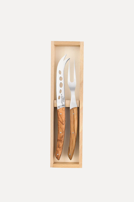 La Thiers Stainless-Steel Cheese Knife & Fork Set from Claude Dozorme
