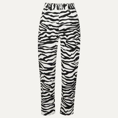 Cropped Zebra High Rise Tapered Jeans, £670 | Attico