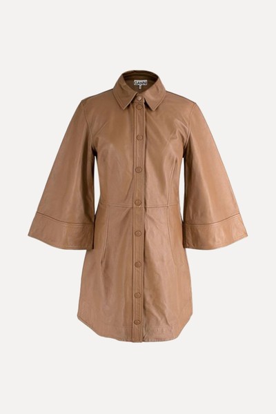 Leather Shirt Dress from Ganni