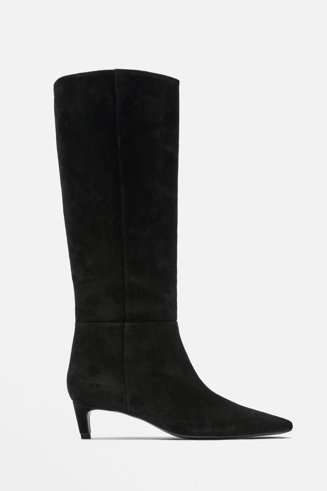 Split Leather Heeled Boots from Massimo Dutti