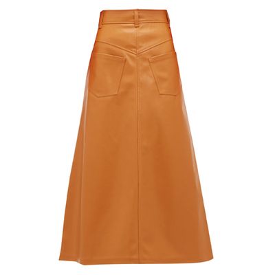 Ginger Back to Front Faux Leather Midi Skirt from A.W.A.K.E MODE