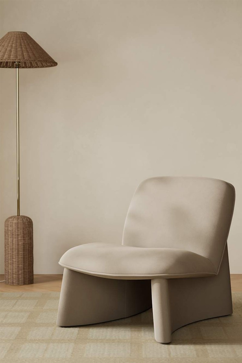 Slipper Velvet Accent Chair