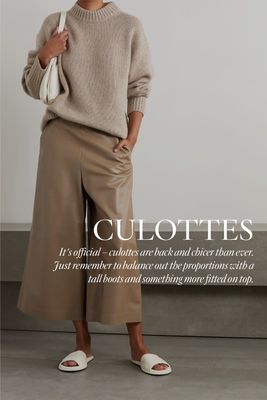 Jacobo Cropped Leather Wide-Leg Culottes, £3,700 | The Row