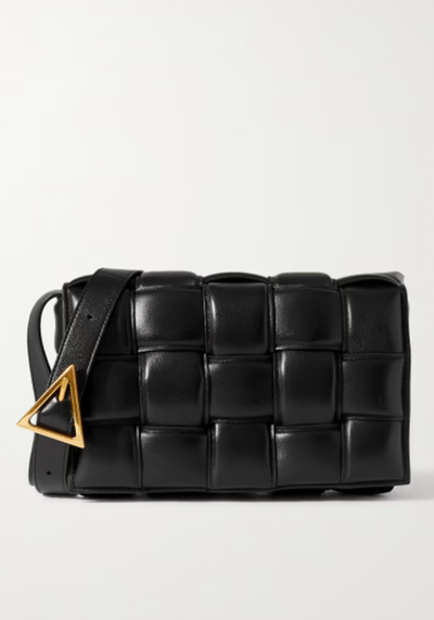 Cassette Padded Intrecciato Leather Shoulder Bag from Bottega Veneta