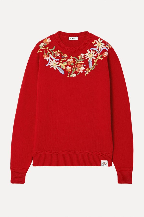 Embroidered Wool Sweater from Bally