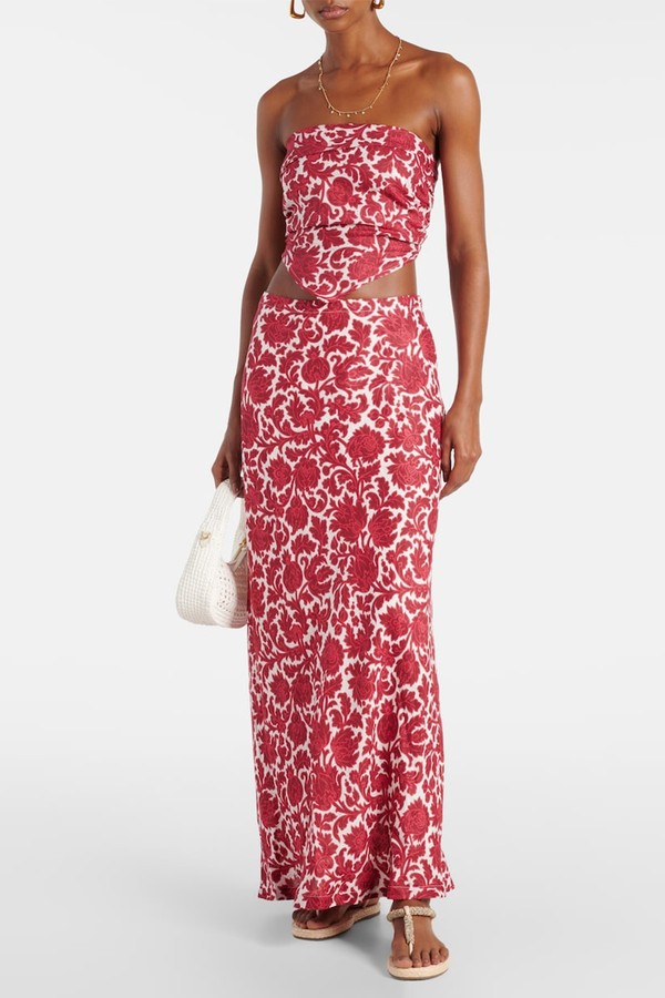Antibes Floral Linen Bandeau Top from Faithful