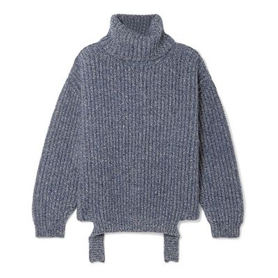 Ribbed Melange Wool Turtleneck Sweater from Balenciaga
