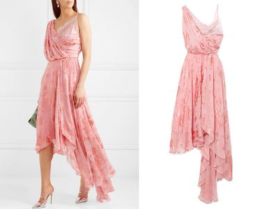 Elenora Asymmetric Silk-Blend Chiffon Dress from Preen by Thornton Bregazzi
